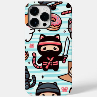 This cute iPhone case features playful ninja cats