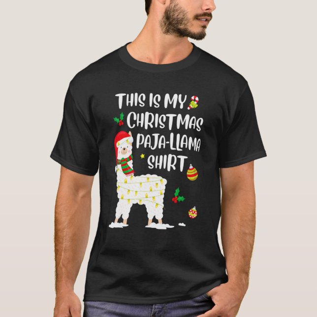 This Is My Christmas Llama Pajama Pyjama Top Chris (Frente)