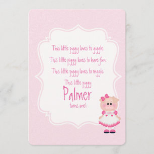 "This Little Piggy" Primeiro Convite De Aniversári