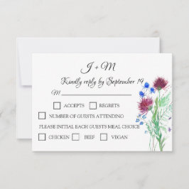 Thistle Floral Scottish Watercolor Weding RSVP