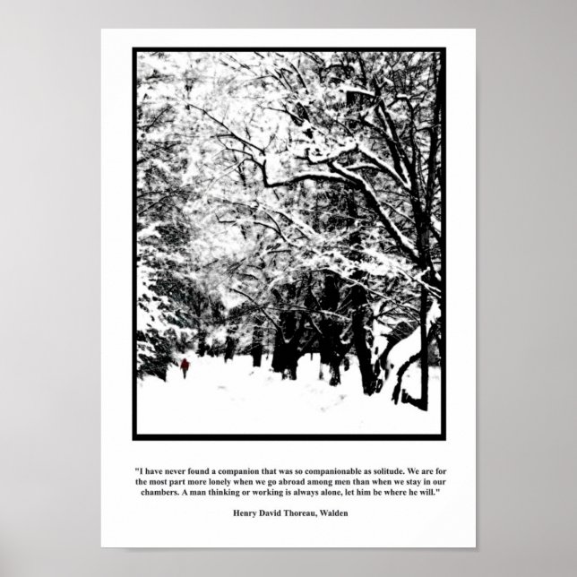 Thoreau Solitude Quote Poster - Passo Solitário No (Frente)
