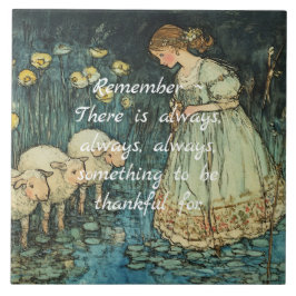 THREE SHEEP THANKFUL TILE