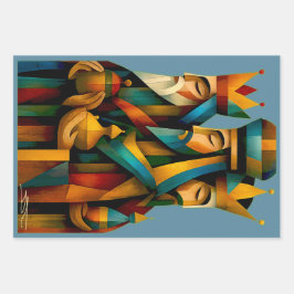 Three Wise Men Abstract Nativity Art 