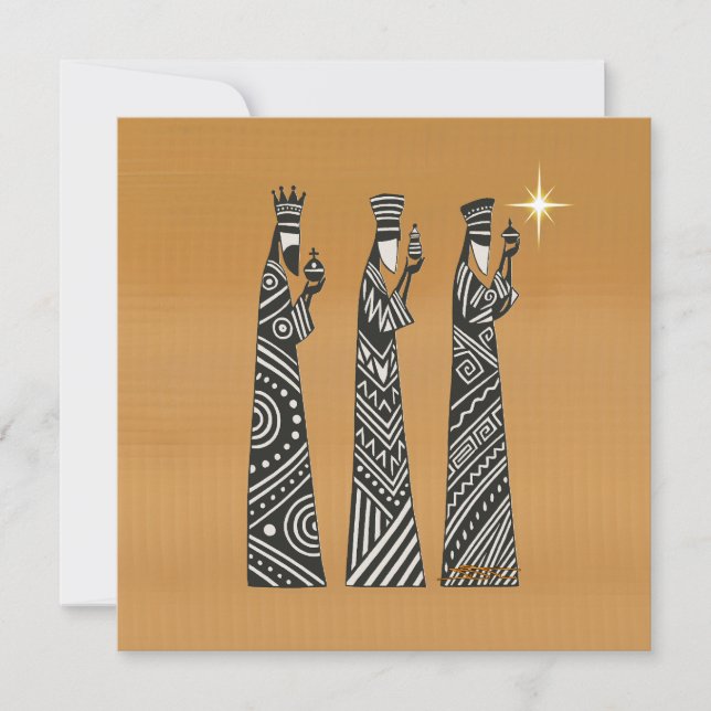 Three Wise Men Black & White Christmas Nativity (Frente)