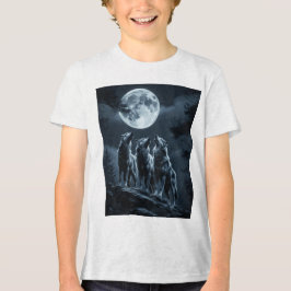 Three Wolves Howling at the Full Moon - Three Wolf