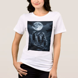 Three Wolves Howling at the Full Moon - Three Wolf