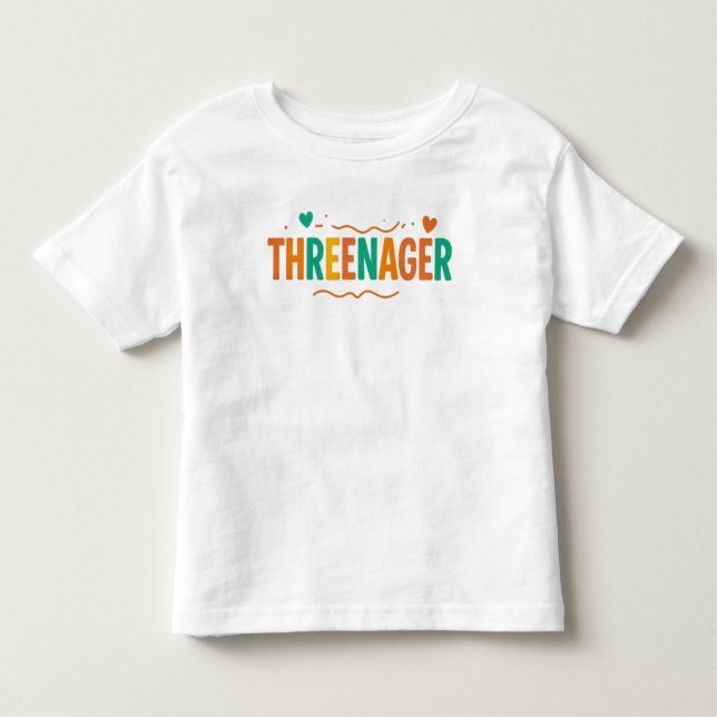 THREENAGER - Camiseta de Aniversário de 3 anos par (Frente)
