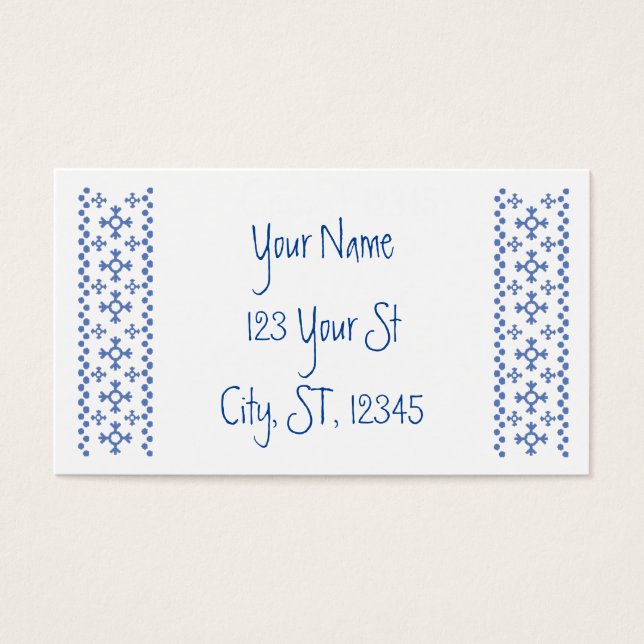 Thunder_Cove Padrão Flocos de Neve Azuis Escuros (Frente)