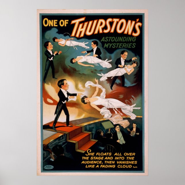 THURSTON Magician Illusionist VAUDEVILLE Poster (Frente)