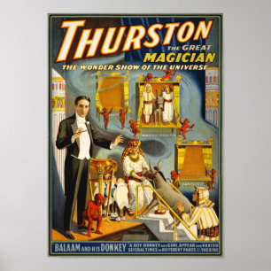 Thurston o grande poster vintage 1914 do mágico