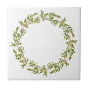 THYME WREATH Azulejo cerâmico de 4,25"
