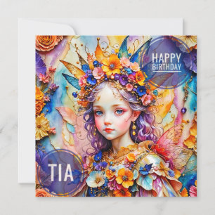 TIA ~ Cartão de Aniversário ~ Flor Fada ~
