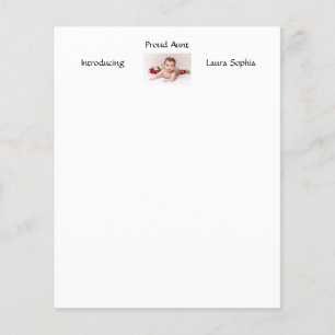 Tia Orgulhosa Personalizada Novo Bebê Nova Foto