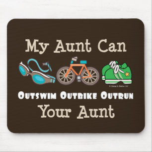 Tia Outswim Outbike Outrun Triathlon Mousepad