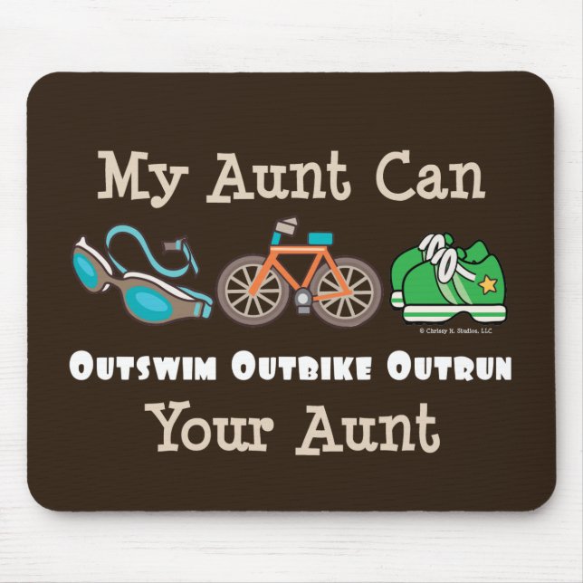Tia Outswim Outbike Outrun Triathlon Mousepad (Frente)