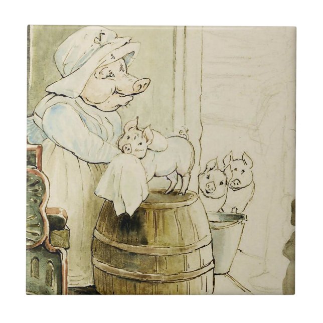Tia Pettitoes e Três Leitões por Beatrix Potter (Frente)