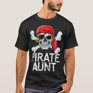 Tia Pirata T Camisa Jolly Roger Flag Skull Crossb