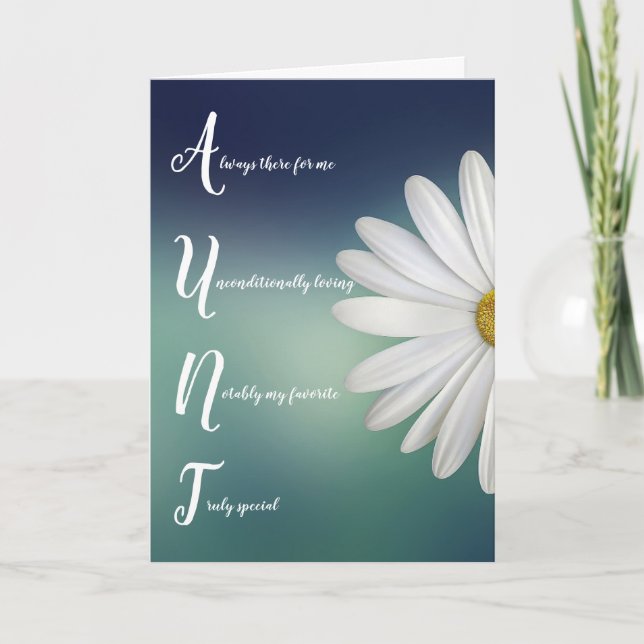 Tia tia Auntie Floral - Cartão de Aniversário (Frente)