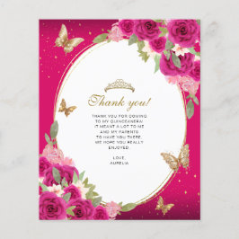 Tiara Butterfly Dourada, Rosa Floral, Quinceañera 