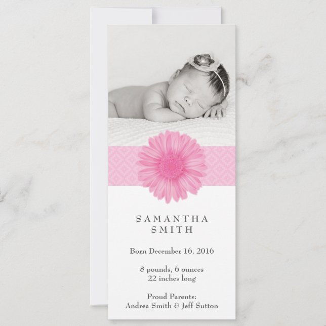 Tiara de Flores ı Anúncio de Nascimento 10cm x 23, (Frente)