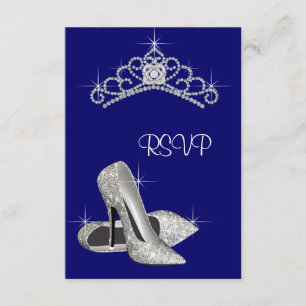 Tiara de Saltos Altos Azul Real Quinceanera RSVP