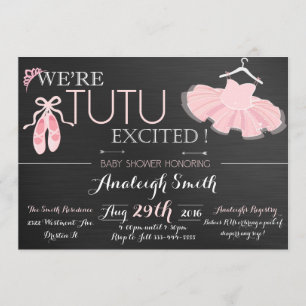 Tiara e tutu modernos do convite do chá de fraldas