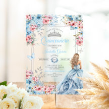 Tiara Floral Borboletas Azul Bebê Quinceañera