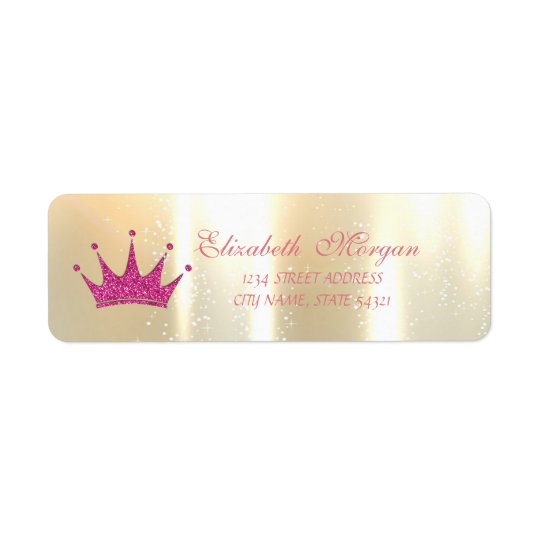 Tiara glamoroso, Glittery elegante, etiqueta de Etiqueta Endereço De Retorno
