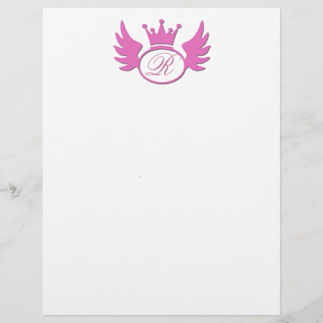 Tiara Letterhead Rosa, Adicione Seu Monograma! (Frente)
