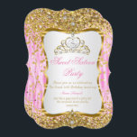Tiara Princess Sweet 16 Dourado Convite Branco Ros<br><div class="desc">Doce 16 Regal Real Dourado Rosa e Branco, Princesa Doce Dezesseis e Décima Sexta Festa de aniversário. Dourado brilho e prata branca de pérolas Tiara. Festa da Princesa Festa por uma garota. Produto fabuloso para garotas adolescentes. Convite Formal. Personalizar para alterar ou adicionar detalhes. Personalize com seus próprios detalhes. Todos...</div>