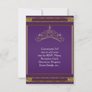 Tiaro de Ouro Roxo RSVP Para Todos os Propósitos