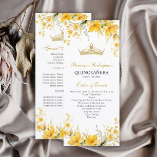 Tiaro Floral Amarelo Dourado Programa Quinceañera