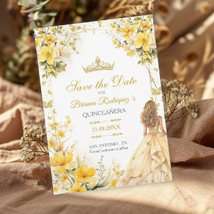 Tiaro Floral Borboletas Amarelo Dourado Quinceañer
