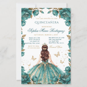 Tiaro Floral Princesa Dourada Turquesa Econômica Q