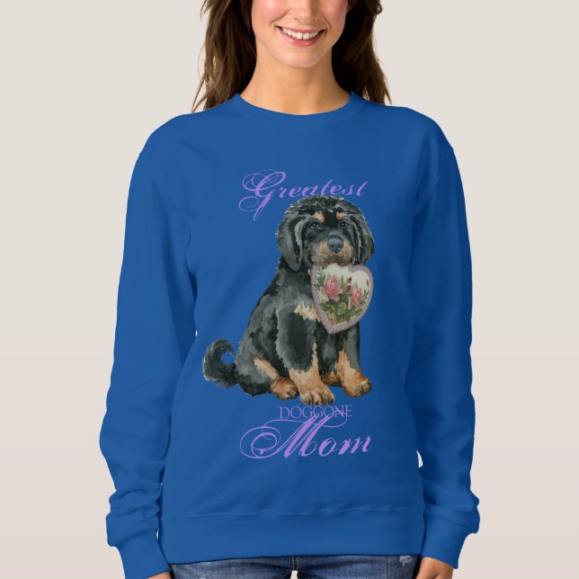 Tibetan Mastiff Heart Mãe Camisa De Folga Longa (Frente)