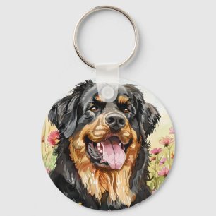 Tibetano Mastiff Chaveiro Cute Watercolor Art