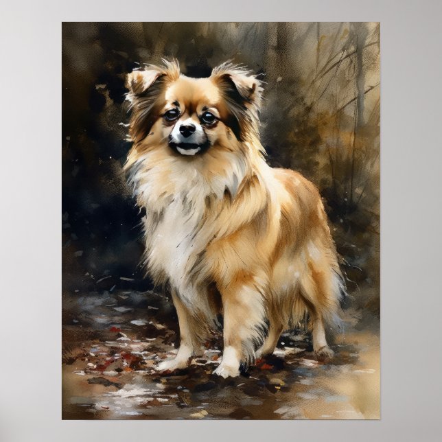 Tibetano Spaniel Dog Art Impressão (Frente)