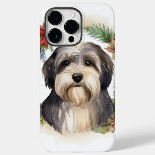 Tibetano Terrier Christmas Wreath Festivo Pup
