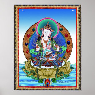 Tibetano Thangka Vajrasattva Tatto Mandala Poster