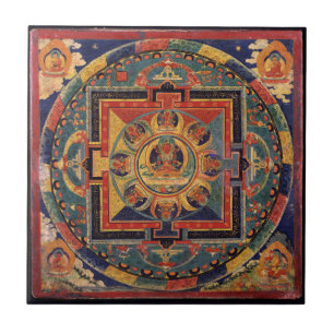 Tibetano Thanka da antiguidade da mandala de