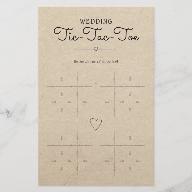 Tic-Tac-Toe de Casamento com Jogo de Mesa de Coraç (Frente)
