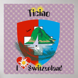 Ticino Suíça Suisse Svizzera Svizra poster