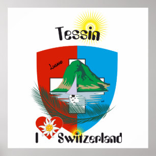 Ticino Suíça Suisse Svizzera Svizra poster