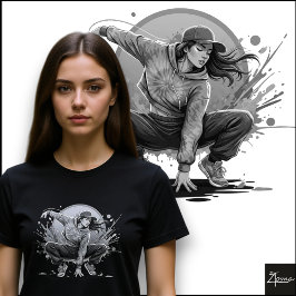 Tie-Dye Dancer Crouch Pose Splatter Art