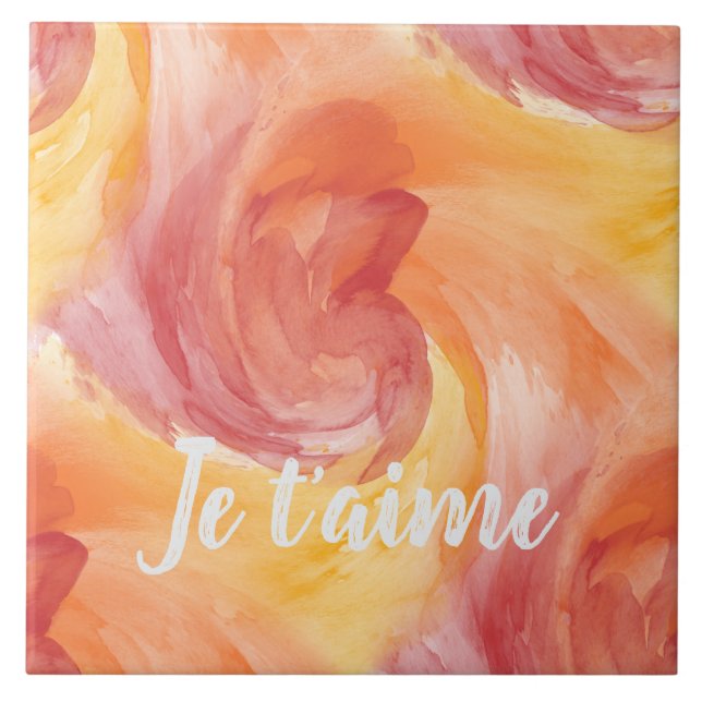 Tie-Dye Flame Red Orange Painterly Love Watercolor (Frente)