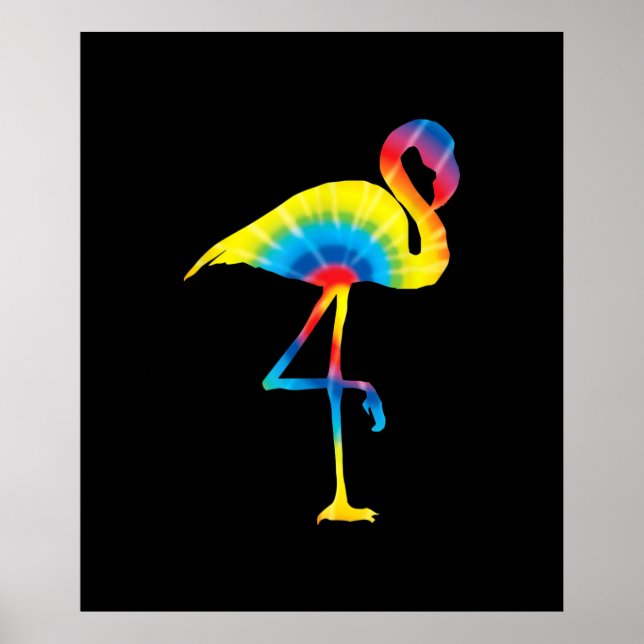 Tie Dye Flamingo Rainbow Impressão Bird Animal Hip (Frente)