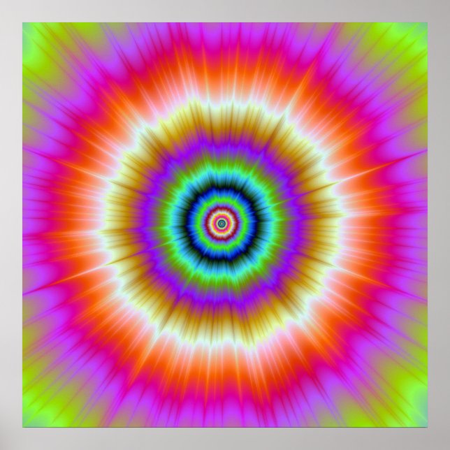 Tie-Dye in Violet Red and Green Poster (Frente)