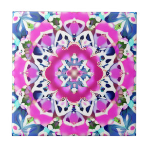 Tie Dye Mandala Padrão Denim Azul e Rosa