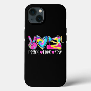 Tie Dye Peace Love Sew Funny Quilte Lover Quilte