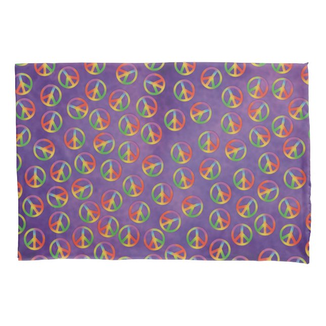 Tie Dye Peace sinaliza em roxo (Frente-Esquerda)